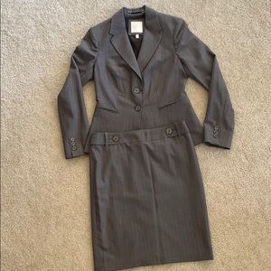 The Limited Gray Striped Skirt Suit Set